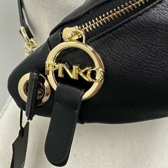 Pinko Black Leather Belt Bag Fanny Pack Pouch NWT $599 - Picture 3 of 9